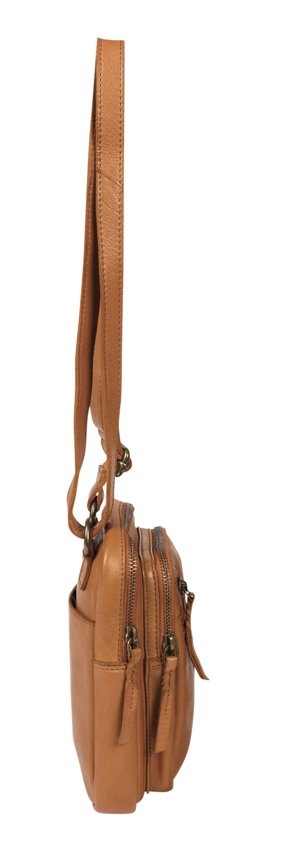 Ladies Leather Cross Body Bag Style 7936 Honey