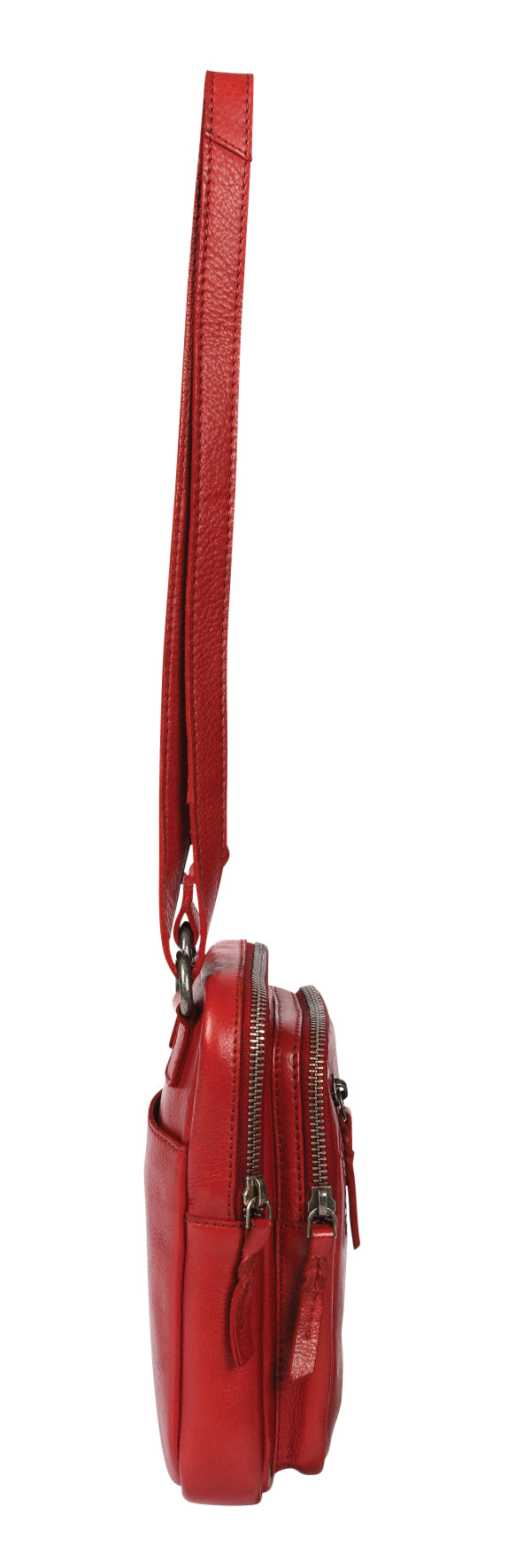 Ladies Leather Cross Body Bag Style 7936 Red
