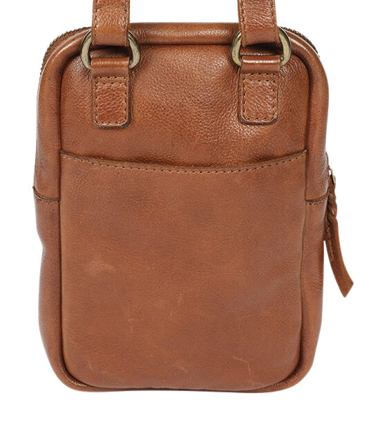 Ladies Leather Cross Body Bag Style 7936 Tan