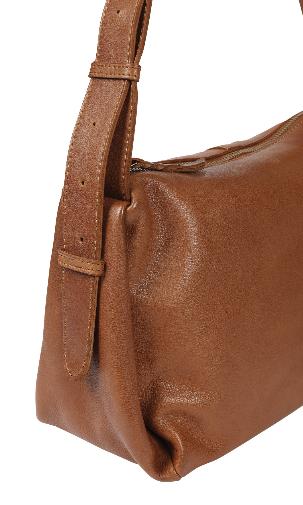 Ladies Leather Cross Body Bag Style 7940 Tan