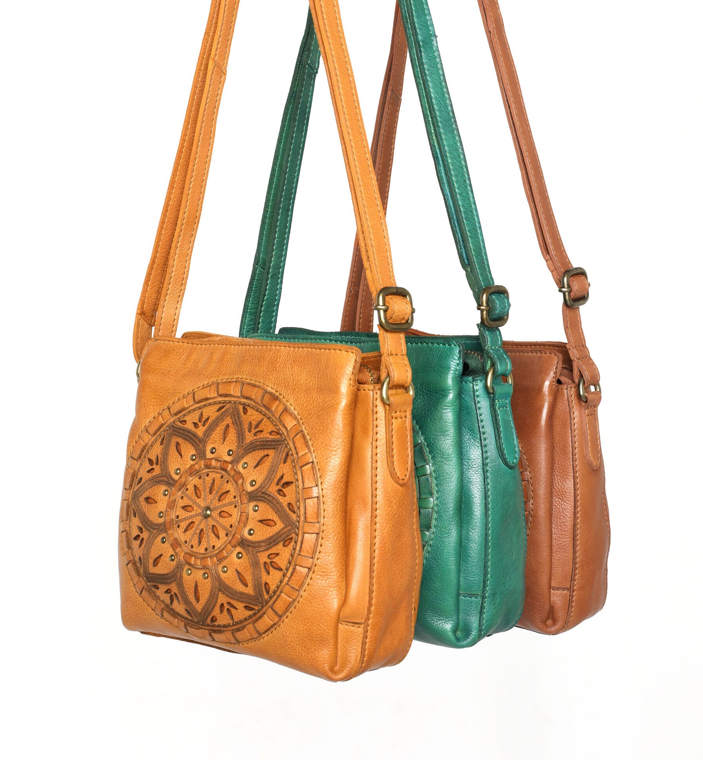 Ladies Leather Shoulder/Cross Body Style 7943 Tan