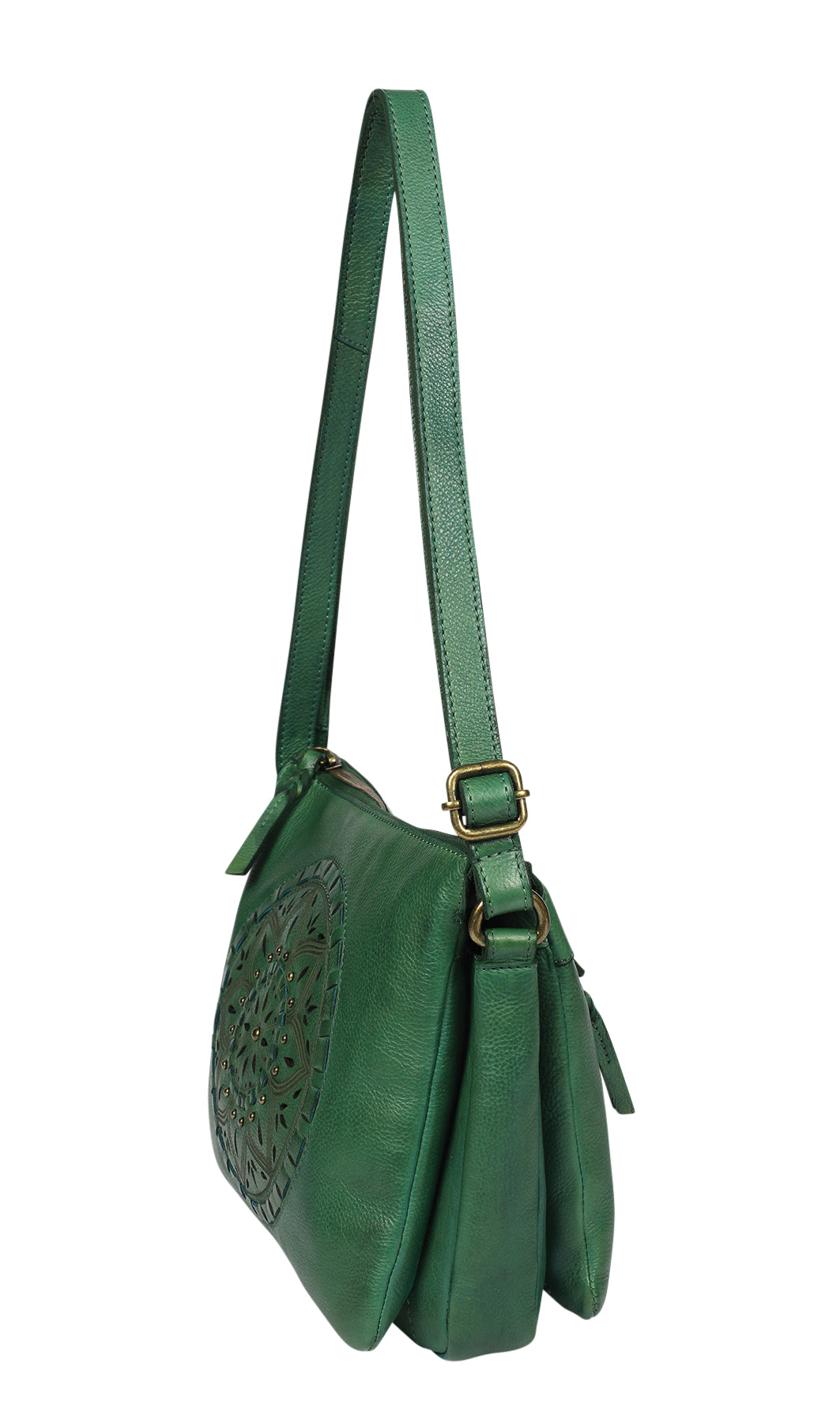 Ladies Leather Shoulder/Cross Body Style 7944 Green