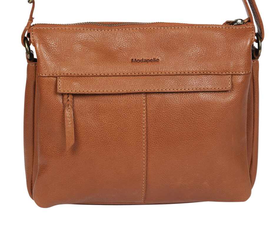 Ladies Leather Shoulder/Cross Body Style 7944 Tan