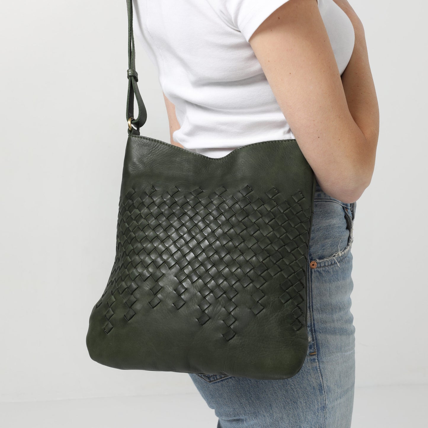 Ladies Leather Cross Body - New Arrivals Style 7896 Olive
