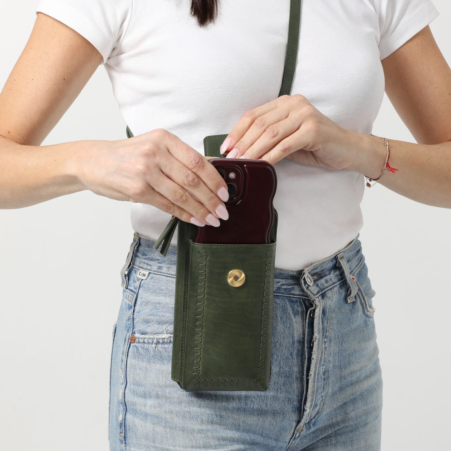 Ladies Cross Body Bag and Ladies Leather Wallet Style 7900 Olive